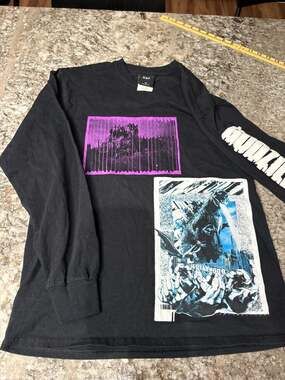 HUF x Godzilla x Kosuke Kawamura Enraged Long Sleeve T-Shirt Black Size Medium